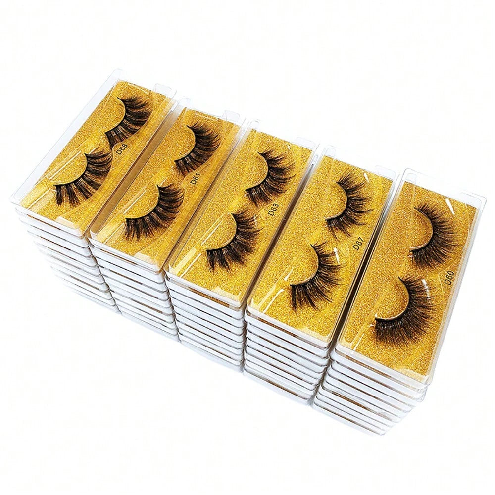 Shein 10 Pairs Mink Lashes 3d Mink Eyelashes Natural