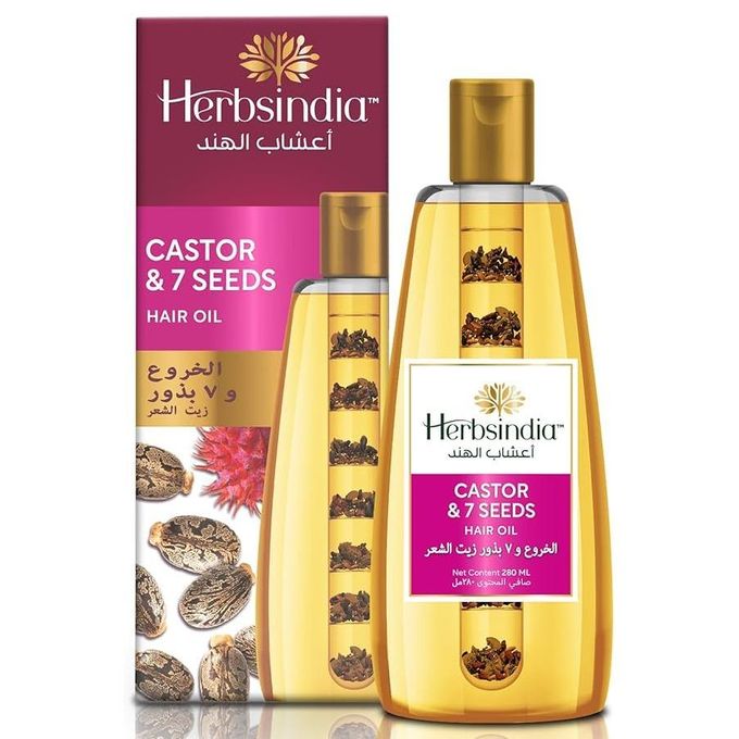 Herbsindia Castor & 7 Seeds Hair Oil With Nourish Tube 280ml