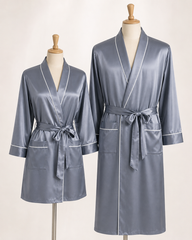 Couples Satin Robe Set with Belt