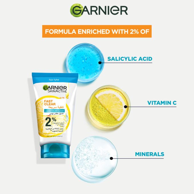 GARNIER FAST CLEAR CLEANSER FOR ACNE PRONE 50 ML
