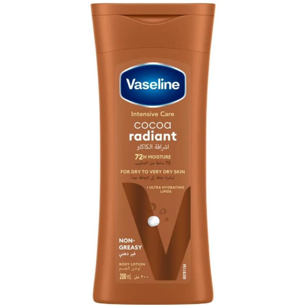 Vaseline Intensive Care Cocoa Radiant Lotion - Non-Greasy 200 ml