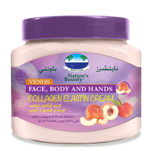 Natures Bounty Venos Peach Collagen Body Cream 600 ml