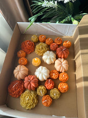 Pumpkin & Flower Decorative Candle Set 12 Pcs