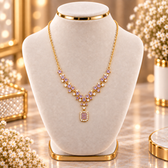 Stainless Steel Necklace with Crystal Pendant