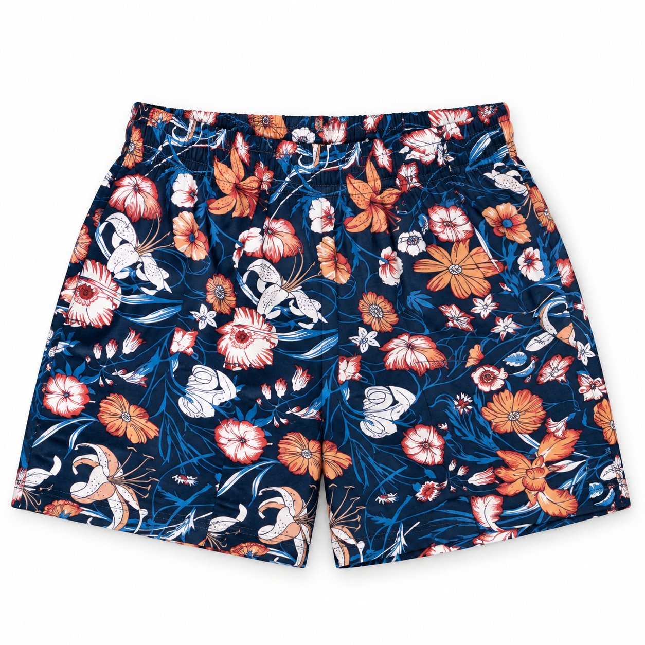Floral Pajama Set with Lace Trim Sleeveless Top & Printed Shorts