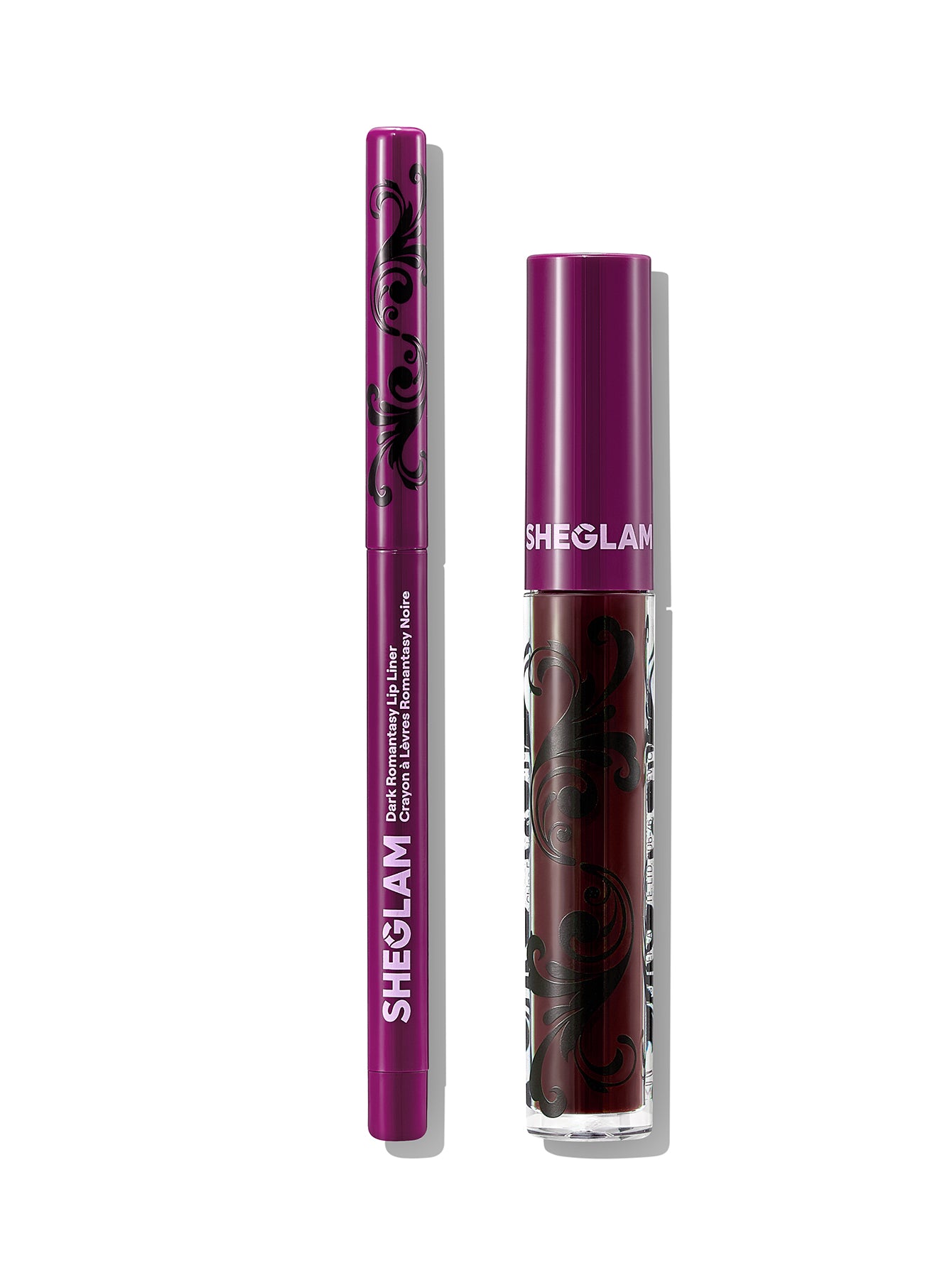 Sheglam Dark Romantasy Lip Liner + Lip Gloss Kit-Rich Velvet