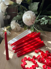 Long Taper Candles Set Red