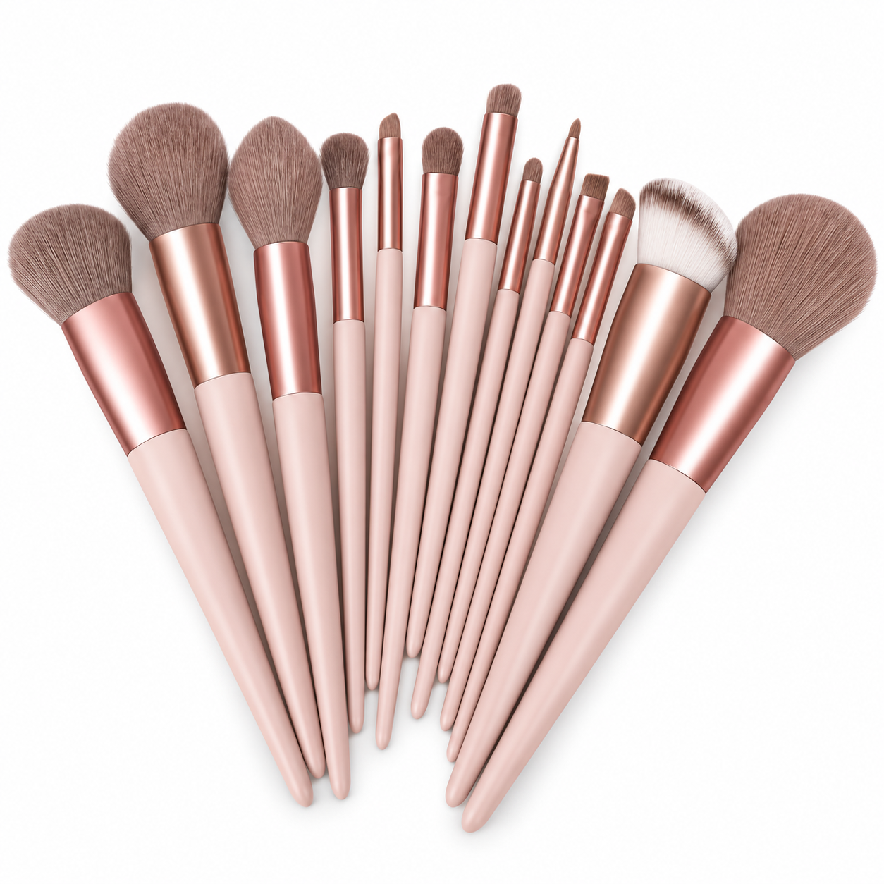 Shein 13pcs brown Makeup Brushes + 3pcs Sponge