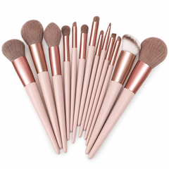 Shein 13pcs brown Makeup Brushes + 3pcs Sponge