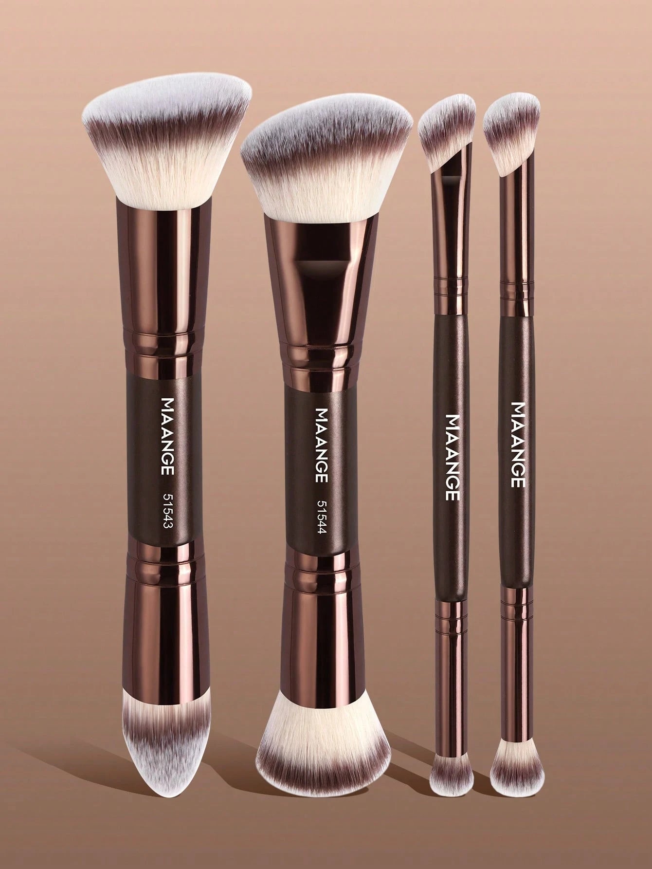 Maange Makeup Brush brown 4Pcs