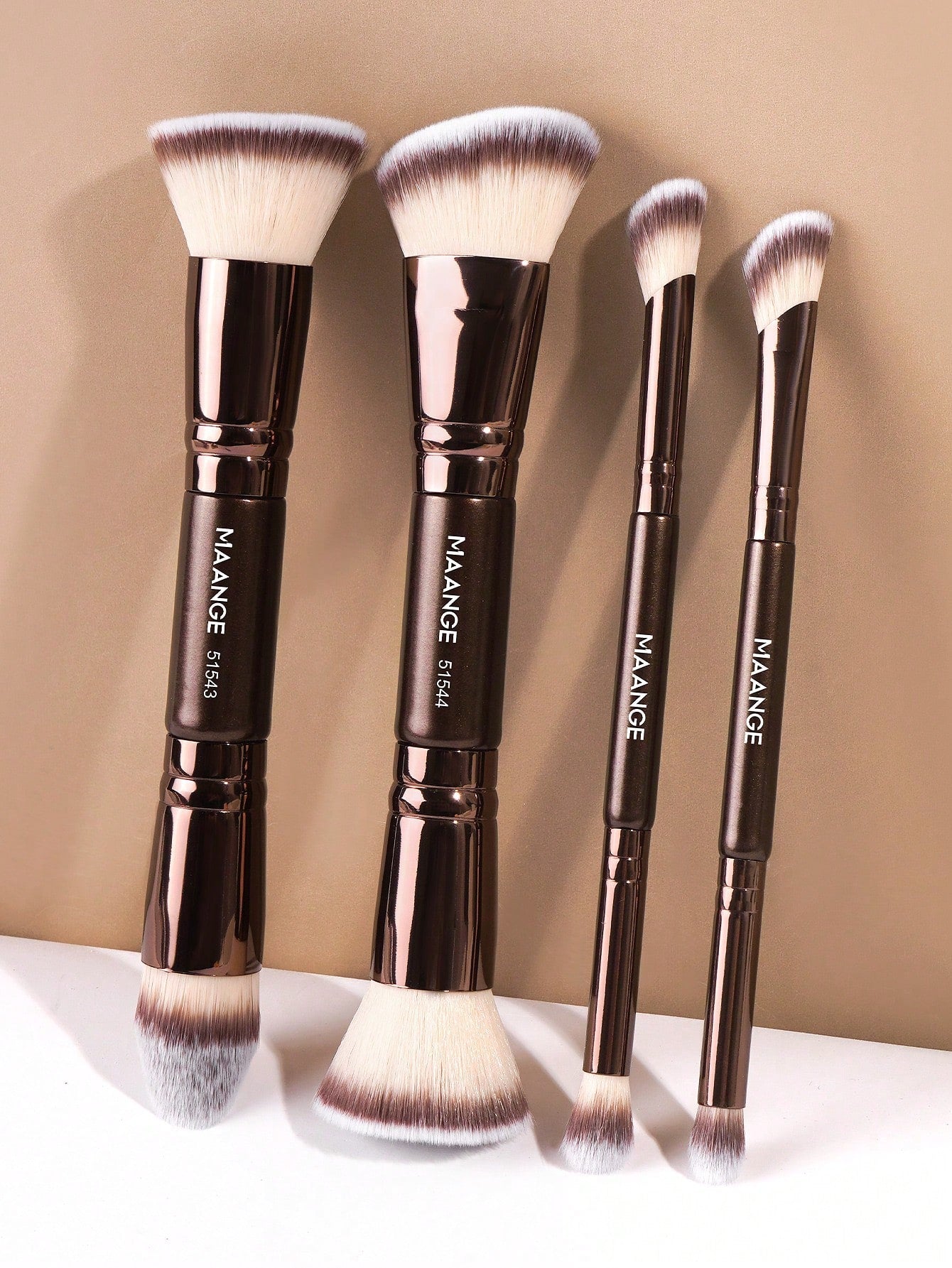Maange Makeup Brush brown 4Pcs