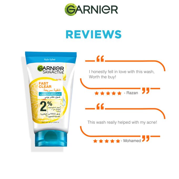 GARNIER FAST CLEAR CLEANSER FOR ACNE PRONE 50 ML