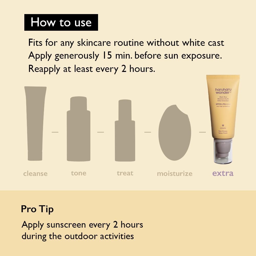 Haruharu Wonder Black Rice Moisture Airyfit Daily Sunscreen SPF50+ PA++++ 50ml