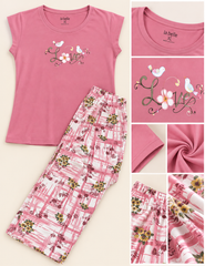 Dusty Pink Love Bird Pajama Set