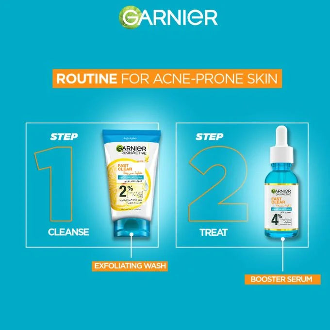 GARNIER FAST CLEAR CLEANSER FOR ACNE PRONE 50 ML
