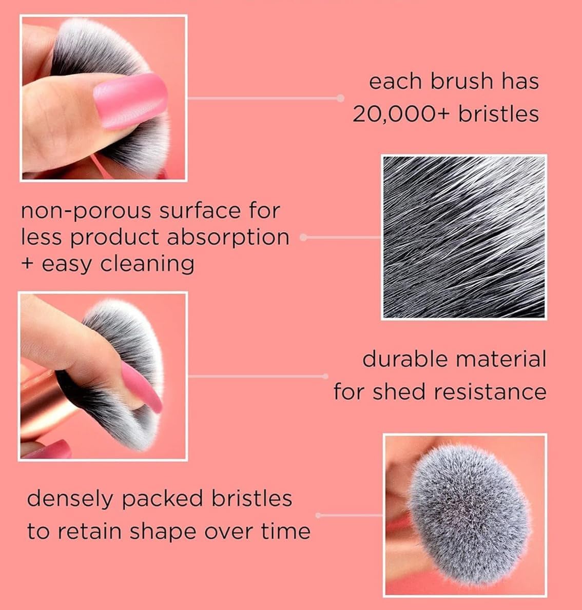 Real Techniques 5pcs Face Essentials Makeup Brush Set