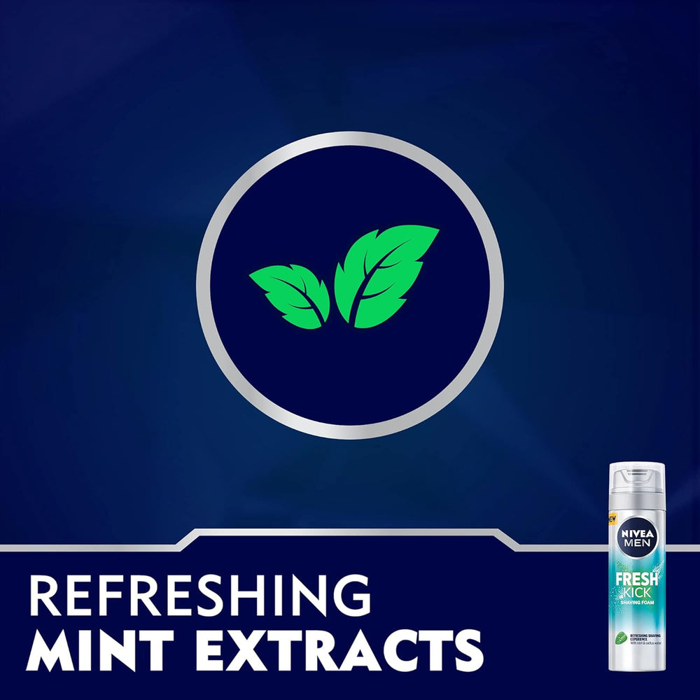 NIVEA Men Fresh Kick Shaving Foam 200ml