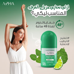 Azha Deodorant Roll On 10% VitaminC Floral Scent 60ml 1+1