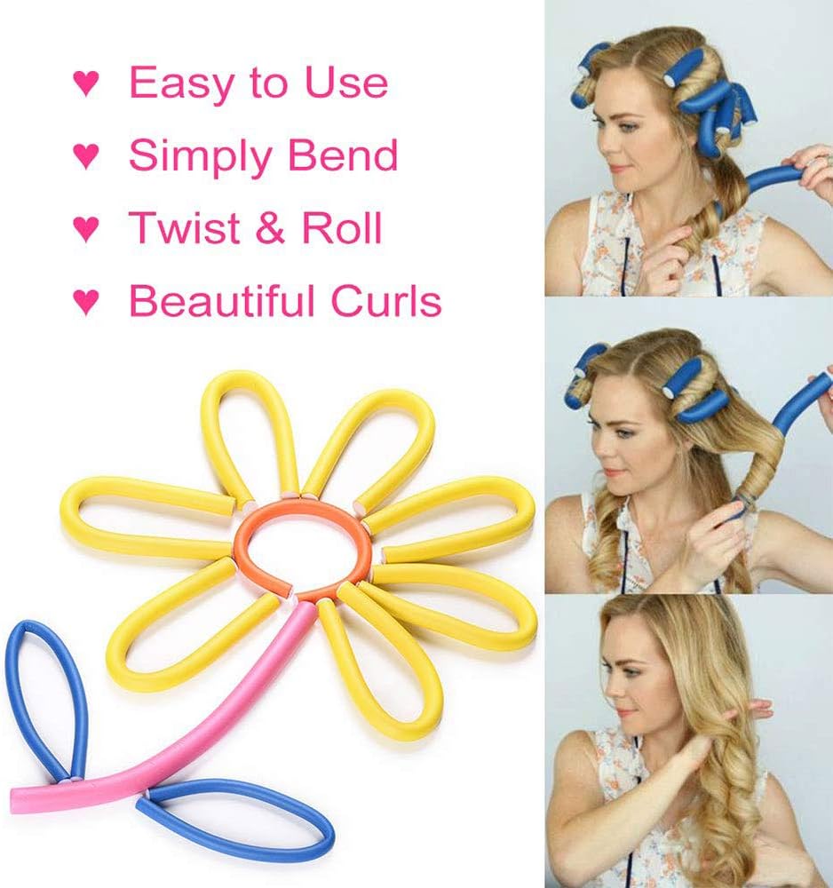 10 Pcs Flexible Curling Rods Twist Foam Hair Rollers 0.5in