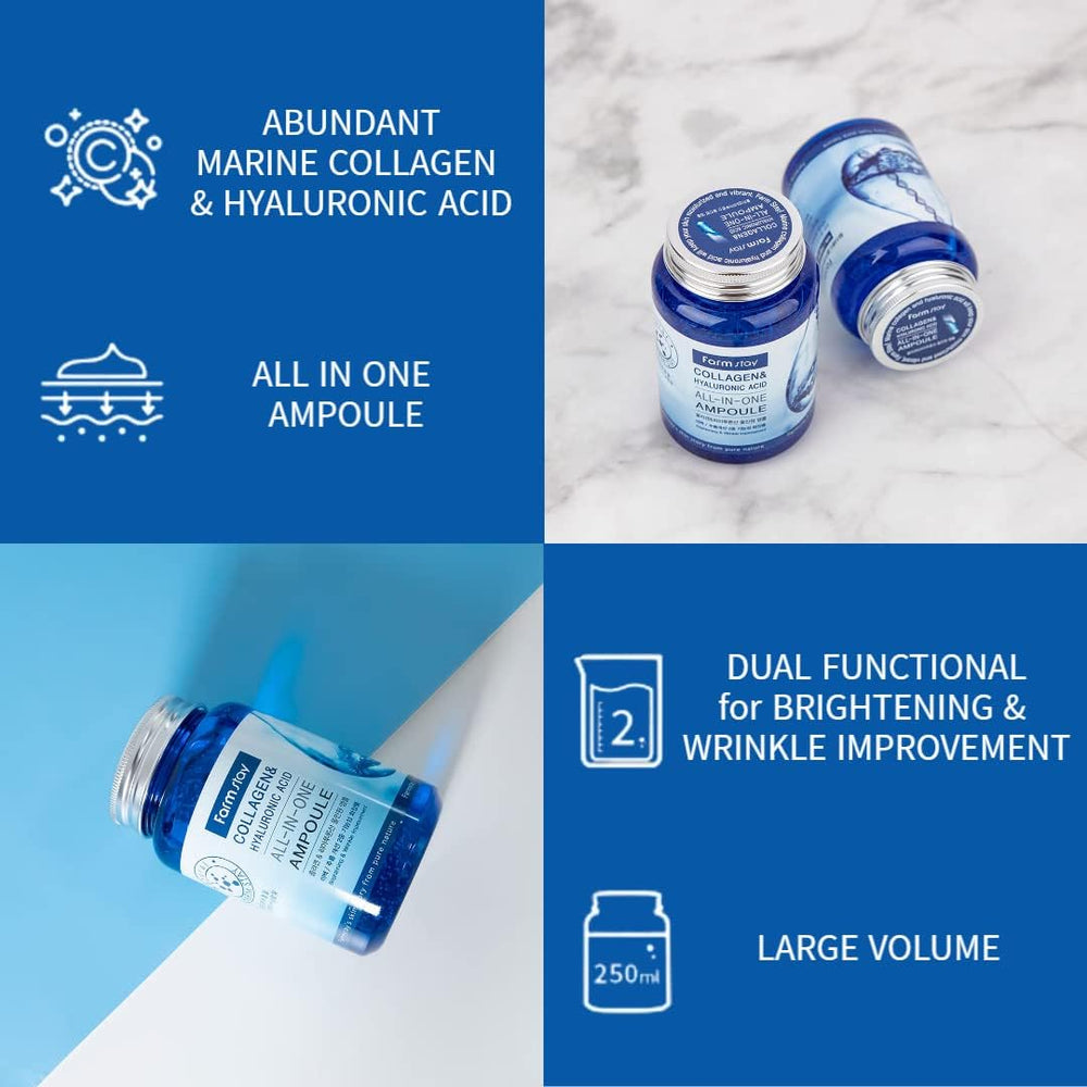 FARM STAY Collagen and Hyaluronic Acid All In One Ampoule 250ML