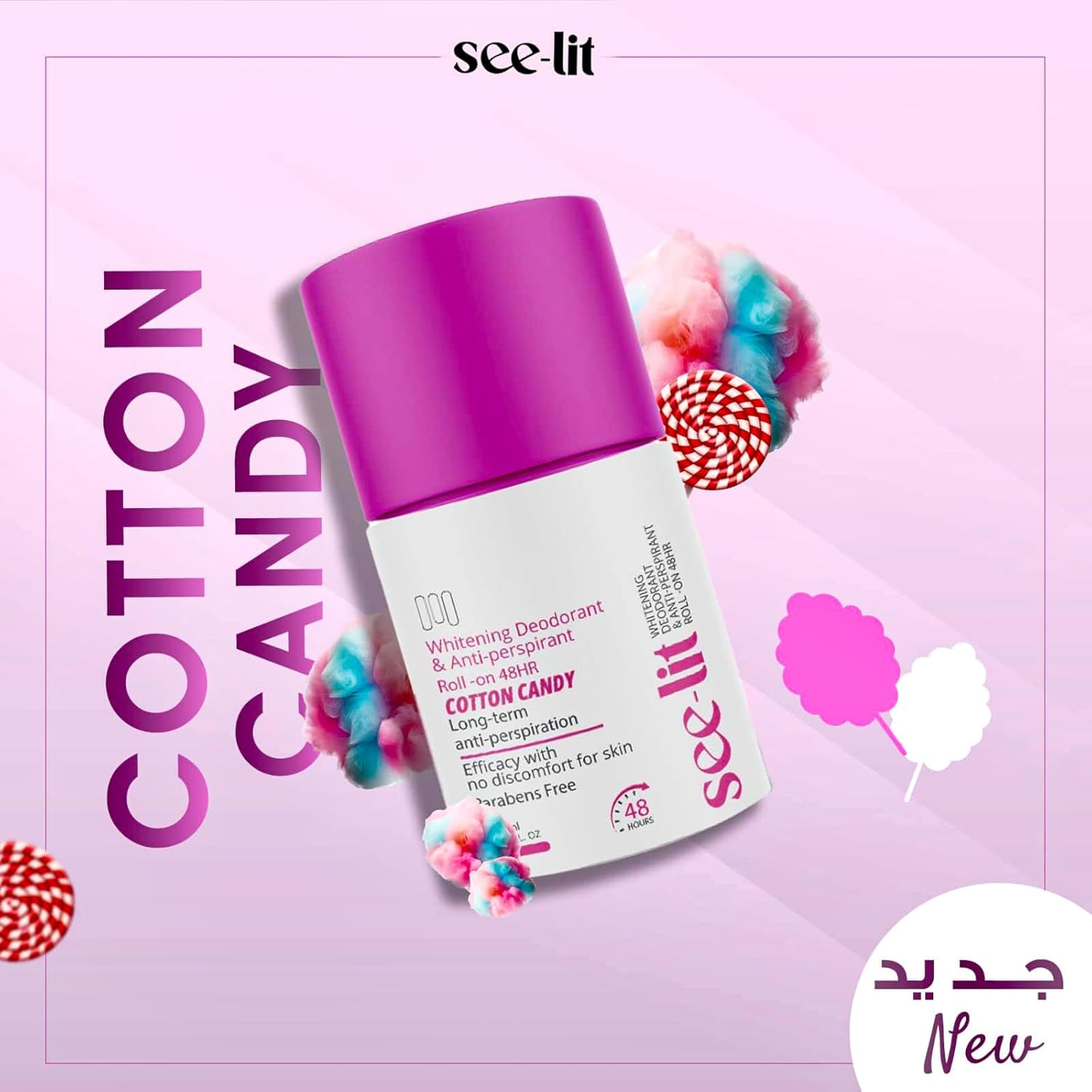 See Lit Whitening Deodorant Roll On Cotton Candy 50ml 1+1