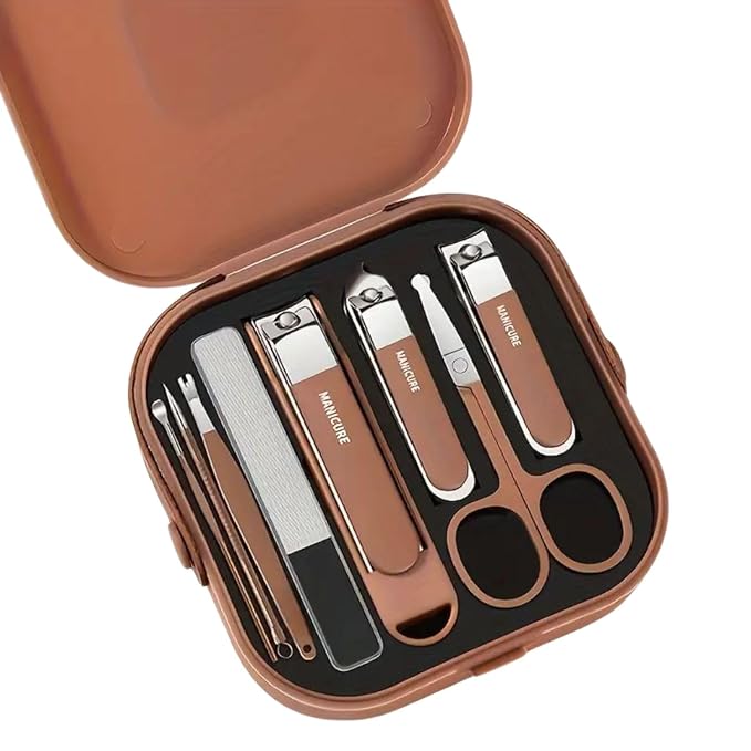 Mini Manicure Set 8 Pieces – Compact Nail Clipper Kit for Travel & Home