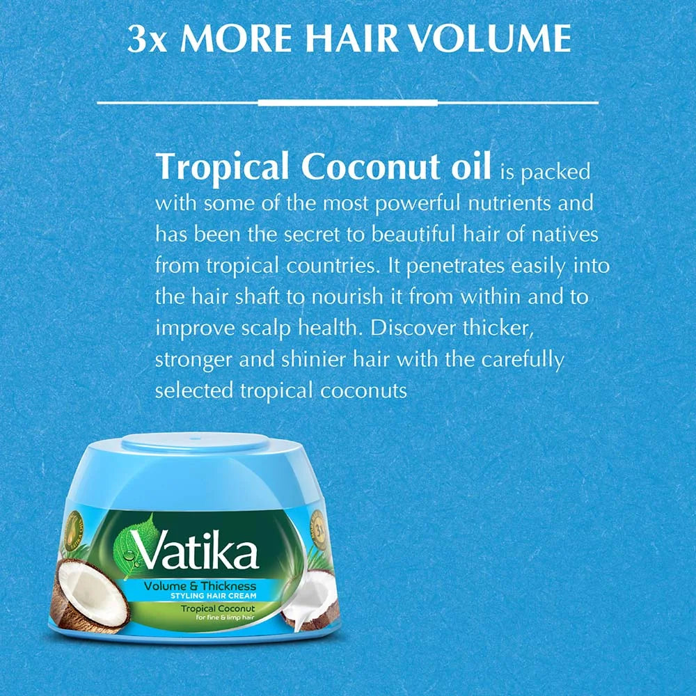 Vatika Naturals Volume and Thickness Styling Hair Cream 125g
