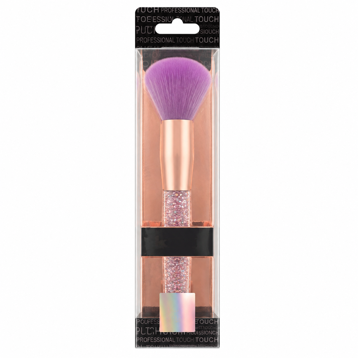 Kiki Large Fluffy Powder Makeup Brush with Crystal Glitter Handle Purple