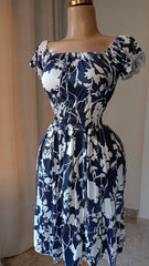 Women's Sage Floral Smocked Waist Midi Dress
