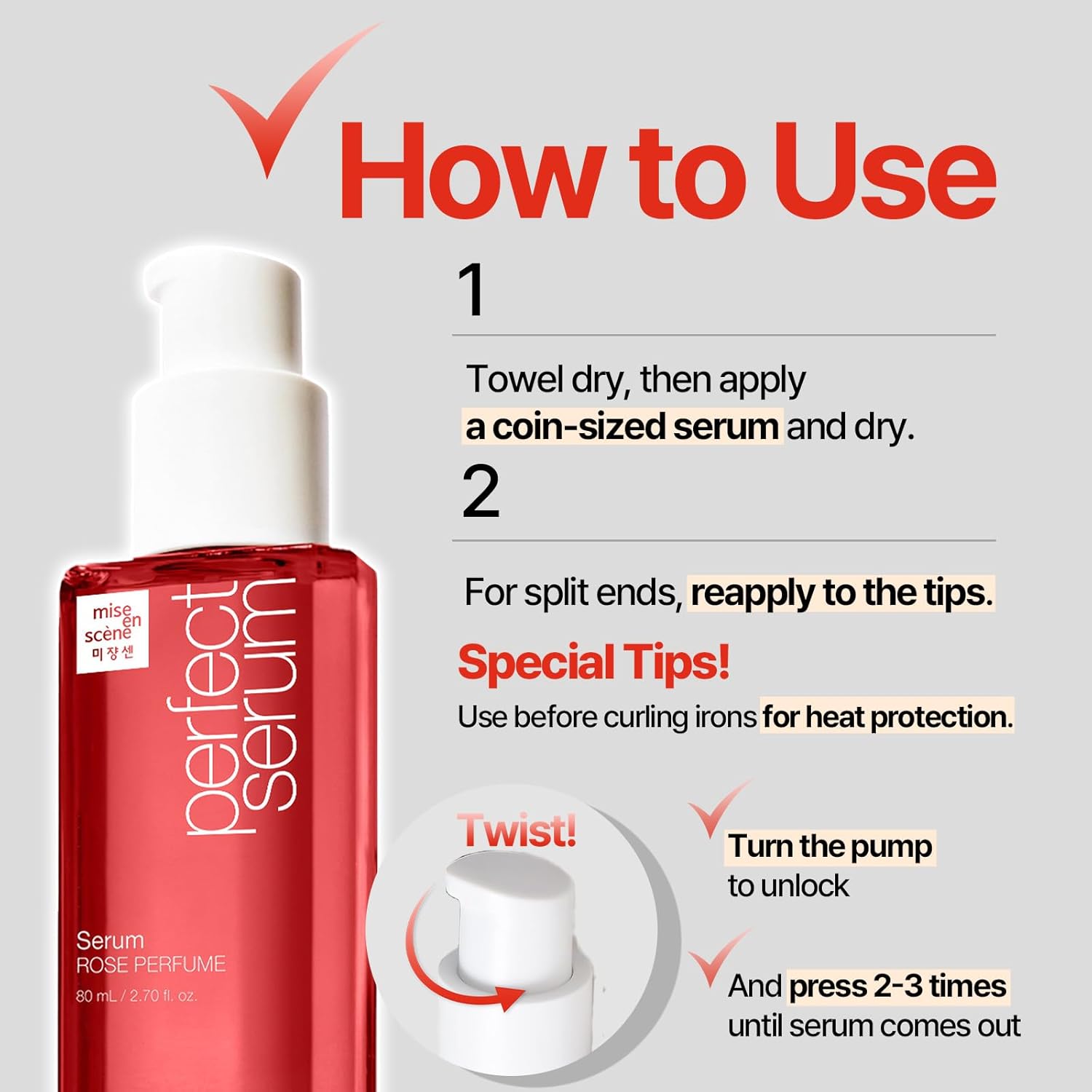 Mise En Scene Perfect Rose Perfume Hair Serum 80 ml