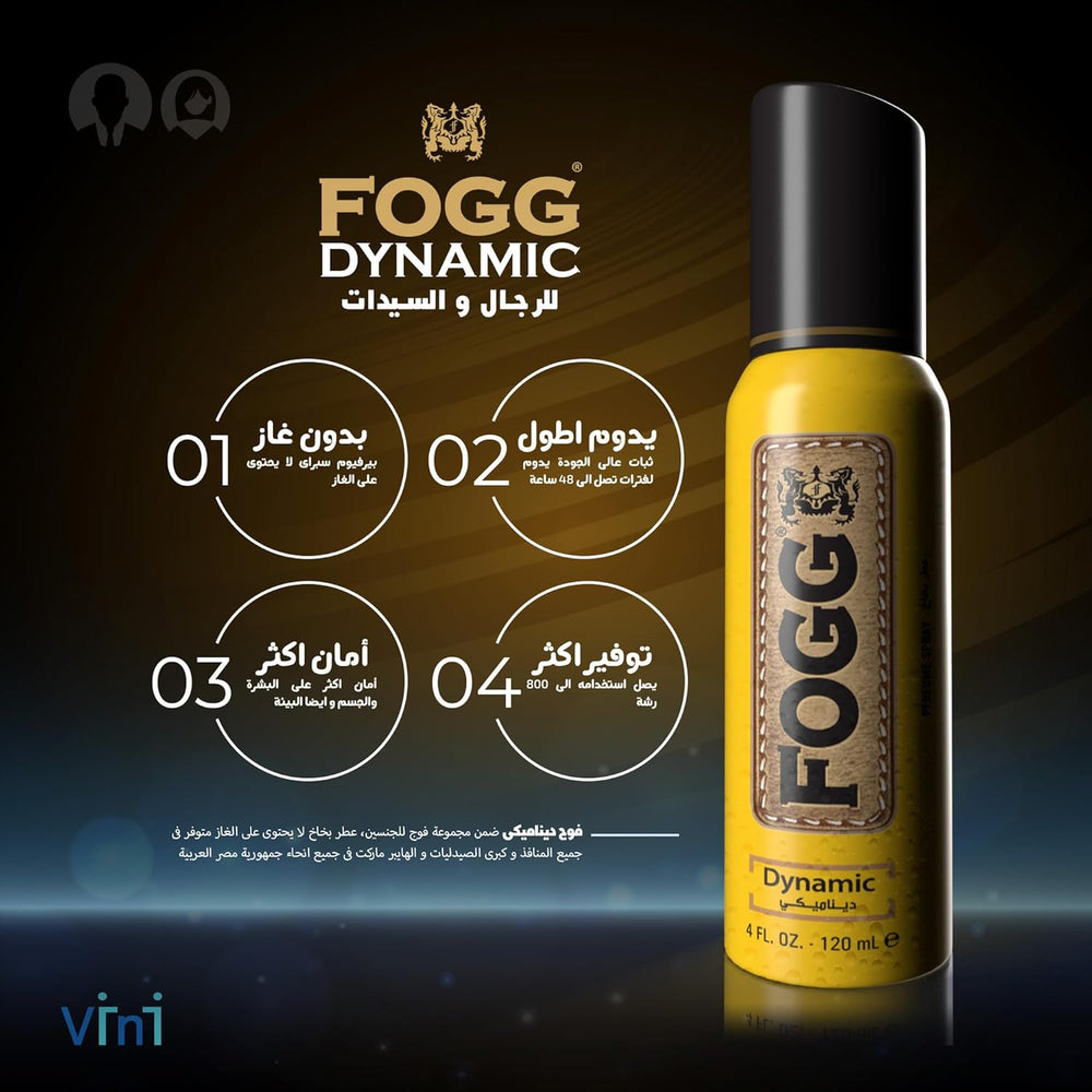 Fogg Dynamic Perfume Spray For Unisex  120 Ml