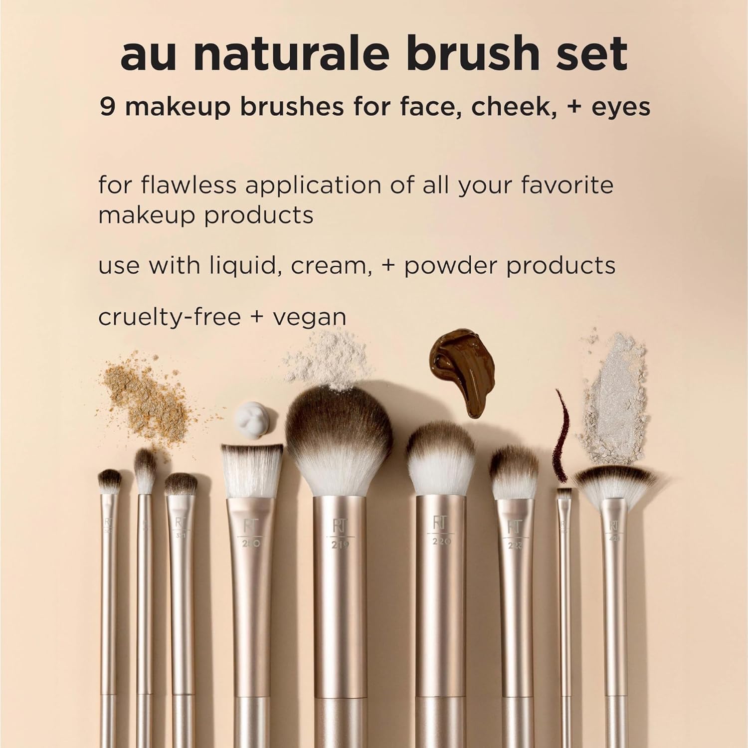 Real Techniques 9 Piece Au Naturale Makeup Brush Set