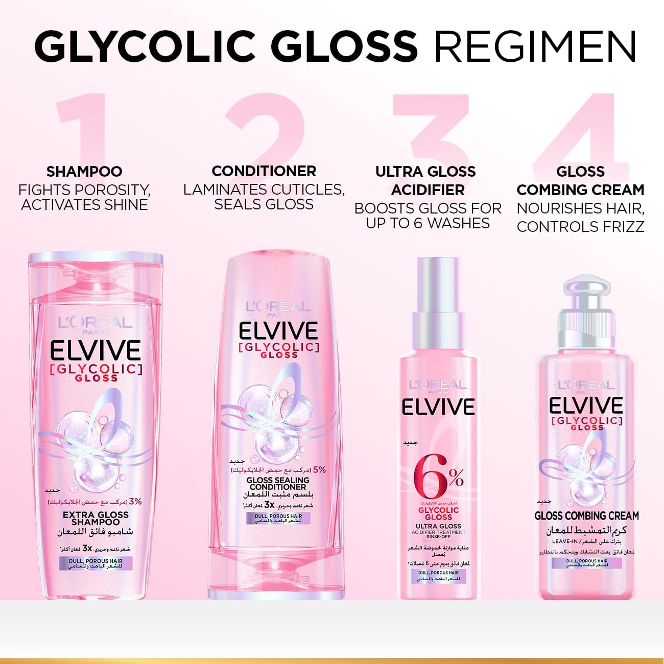 LOreal Paris Elvive Glycolic Gloss Shampoo - 200 ml