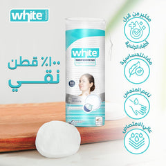 White Organic Cotton Pads for Makeup Removal - 80 Pads