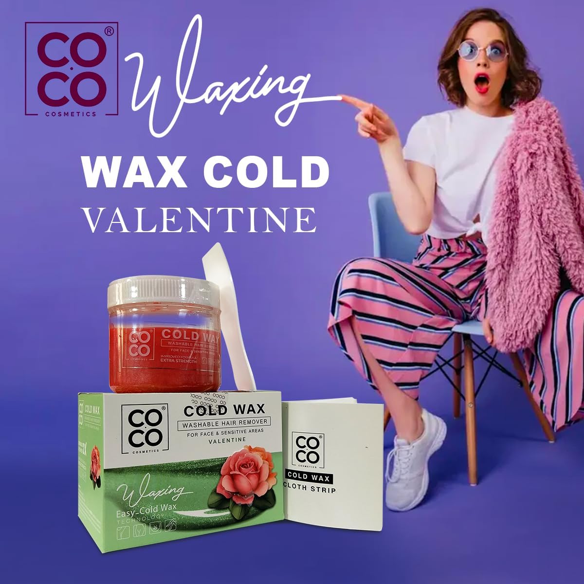 Coco Cold Wax Washable Hair Remove Valentine 250 gm