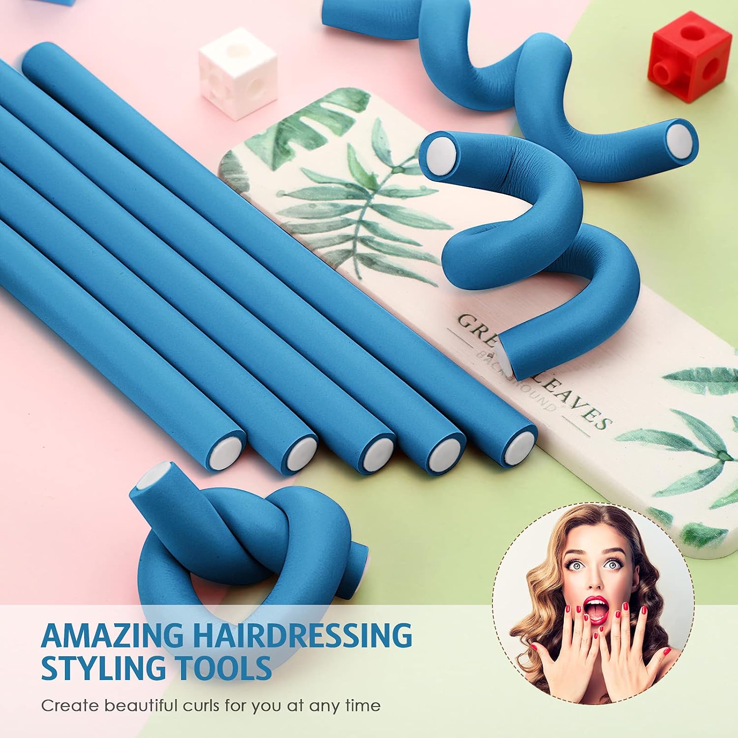 10 Pcs Hair Curlers Roll Stick – Soft Sponge Hair Curling Rollers 0.4"