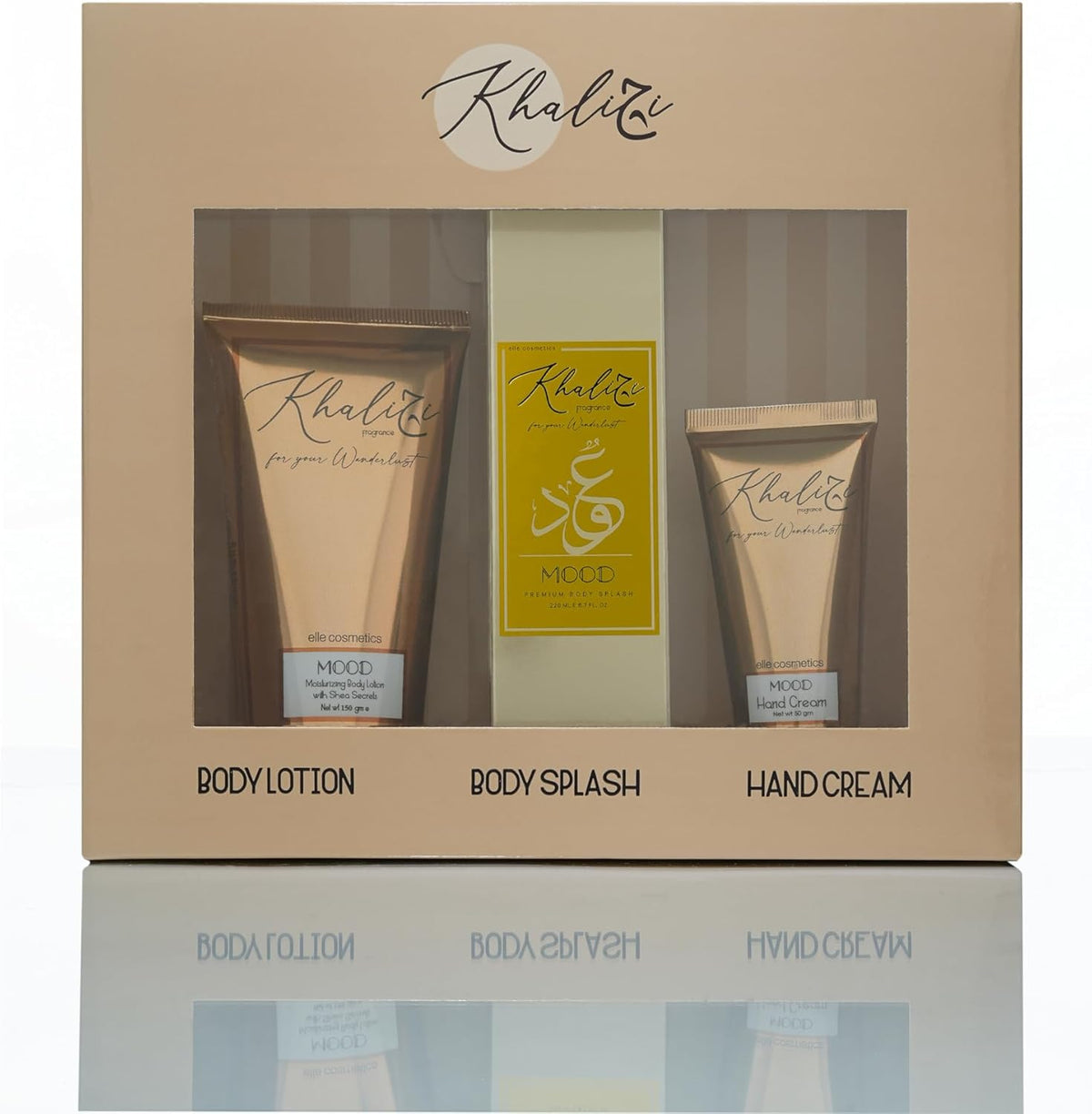  mood Khaliji 3-Pcs Hand Cream Body Splash and Lotion Set