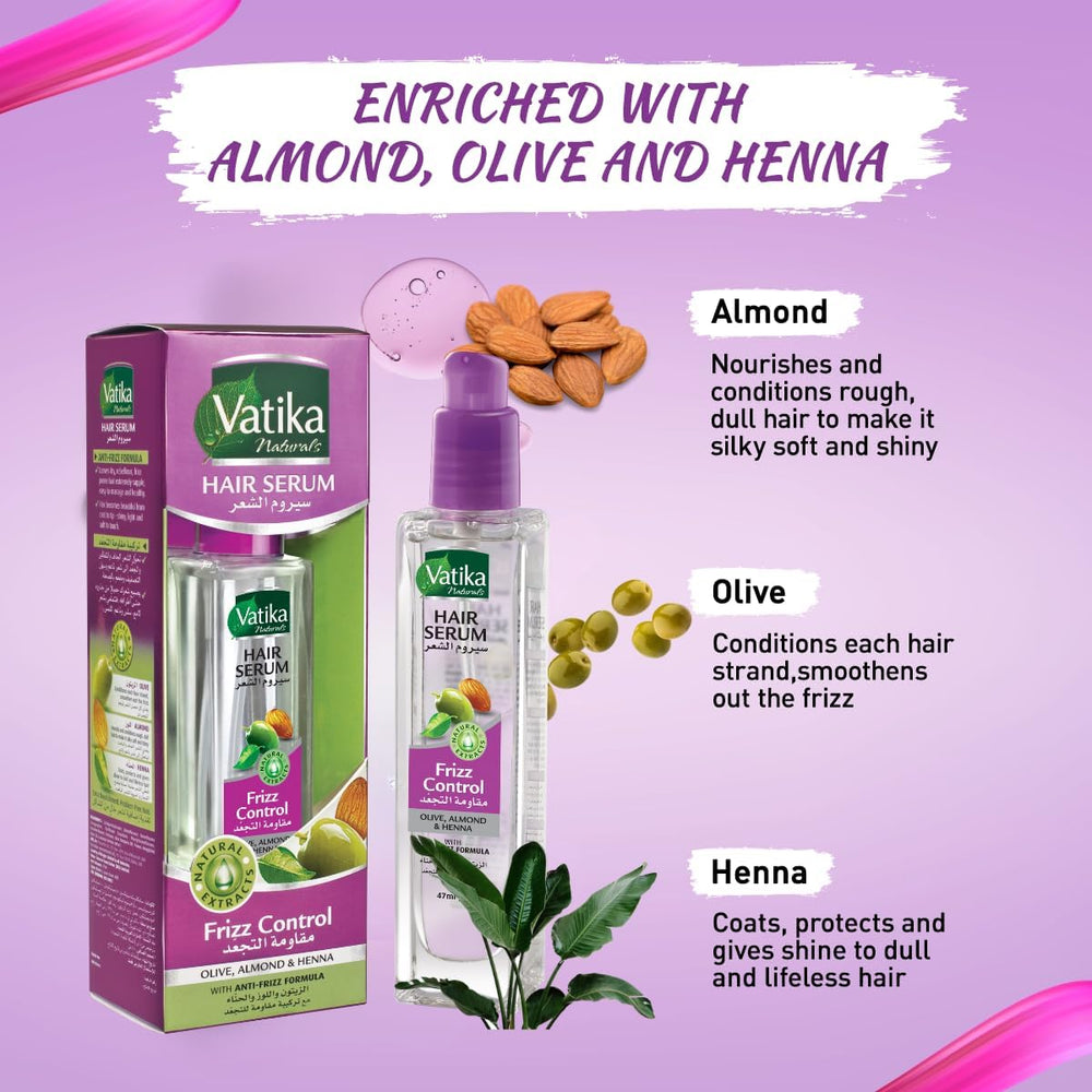 Vatika Naturals Frizz Control Hair Serum - 47ml