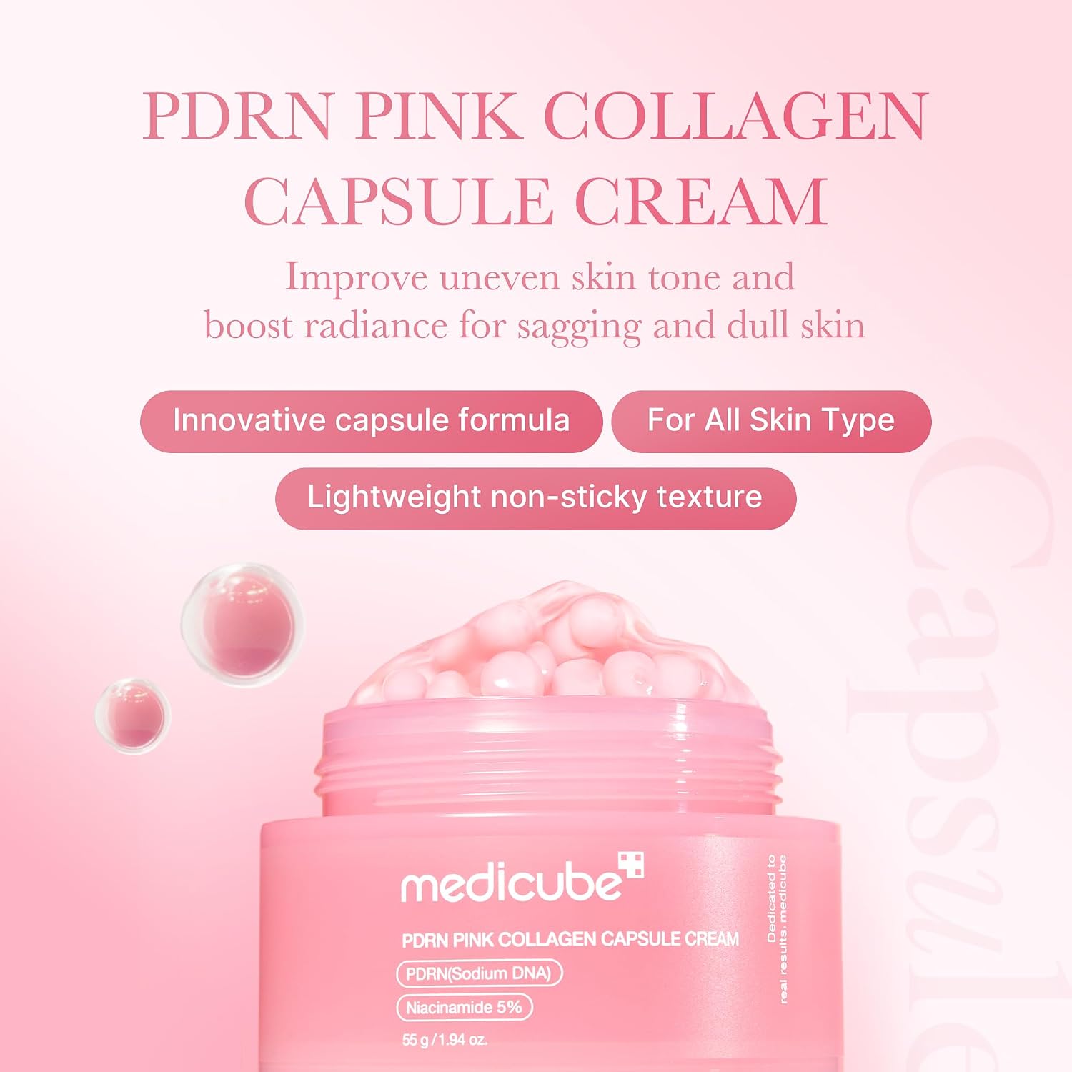 Medicube PDRN Pink Collagen Capsule Cream 55g – Skin Firming & Brightening