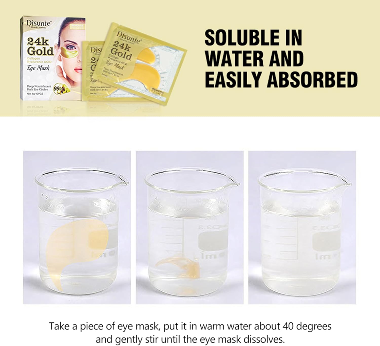 DISUNIE 24K GOLD EYE MASK