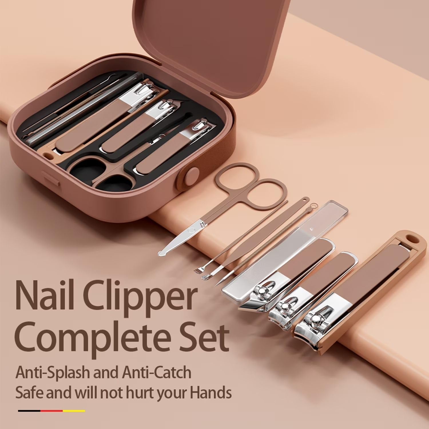 Mini Manicure Set 8 Pieces – Compact Nail Clipper Kit for Travel & Home
