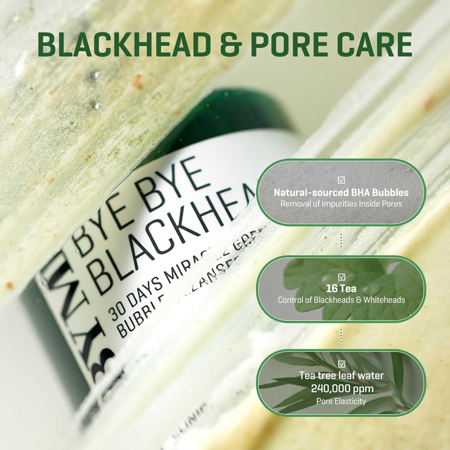 Some By Mi Bye Bye Blackhead 30 Days Miracle Green Tea Tox Bubble Cleanser 120 g