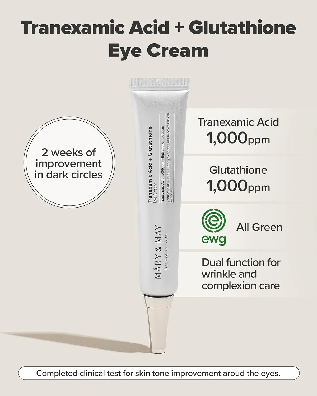 Mary And May Tranexamic Acid + Glutathione Eye Cream 30 g