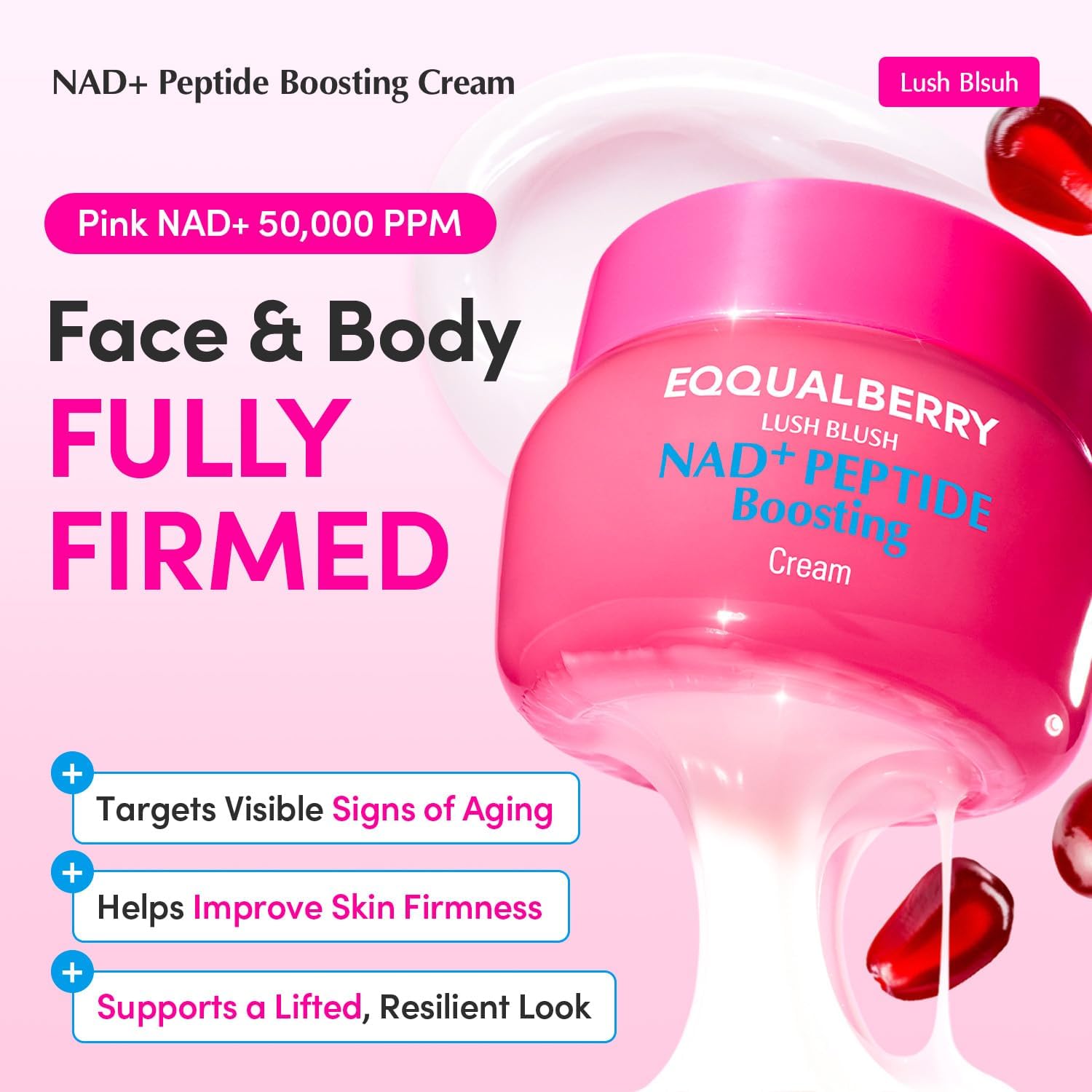 Eqqual Berry Lush Brush NAD+ Peptide Boosting Cream 50ml