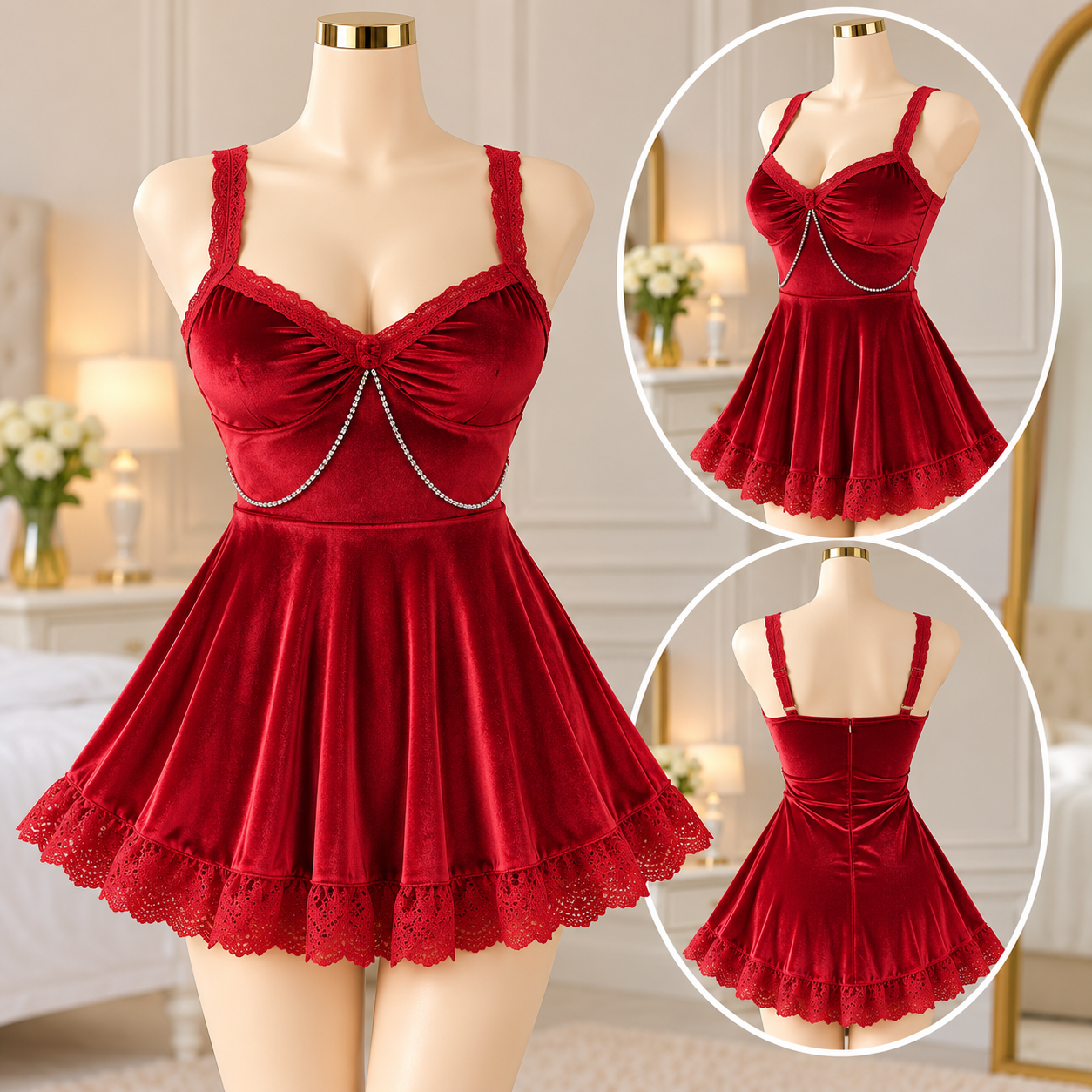 Emerald Green Short Nightdress