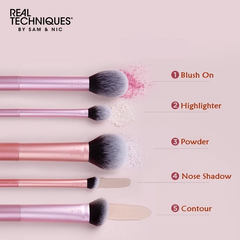 Real Techniques 5pcs Face Essentials Makeup Brush Set