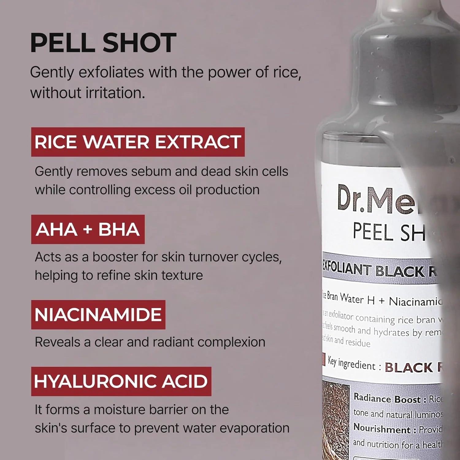 Dr.Melaxin Peel Shot Exfoliant Black Rice Ampoule 80ml