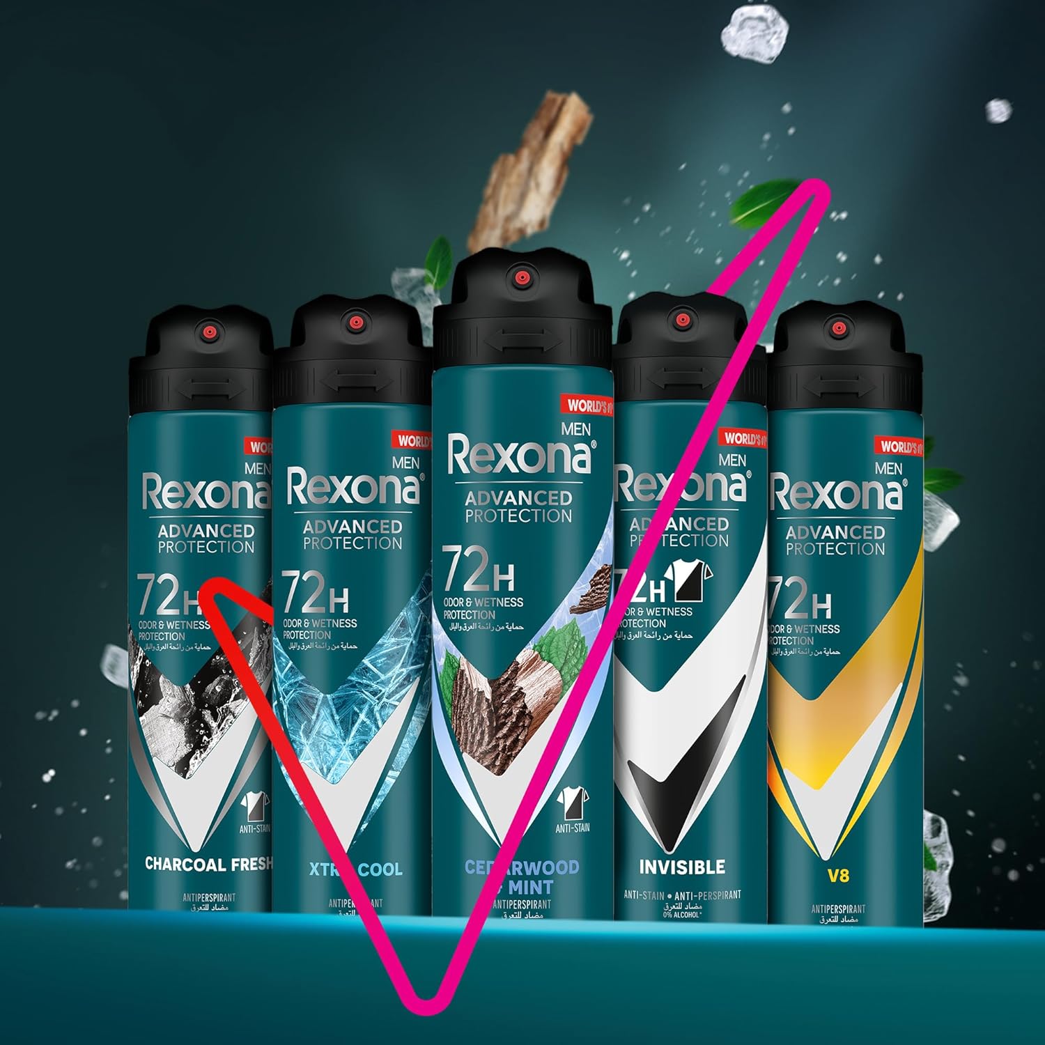 Rexona Men Advanced Protection 72H+ Antiperspirant Deodorant Charcoal Clean Spray 150ML