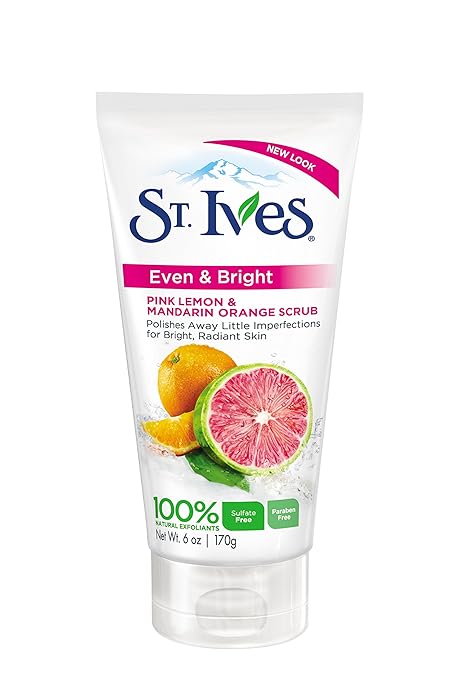 St Ives Even and Bright Pink Lemon and Mandarin Orange Scrub 170ml