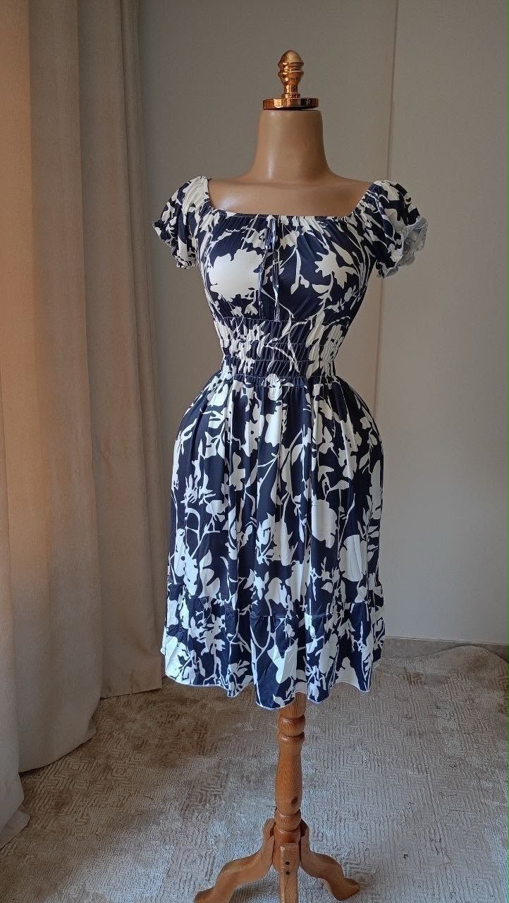 Women's Sage Floral Smocked Waist Midi Dress